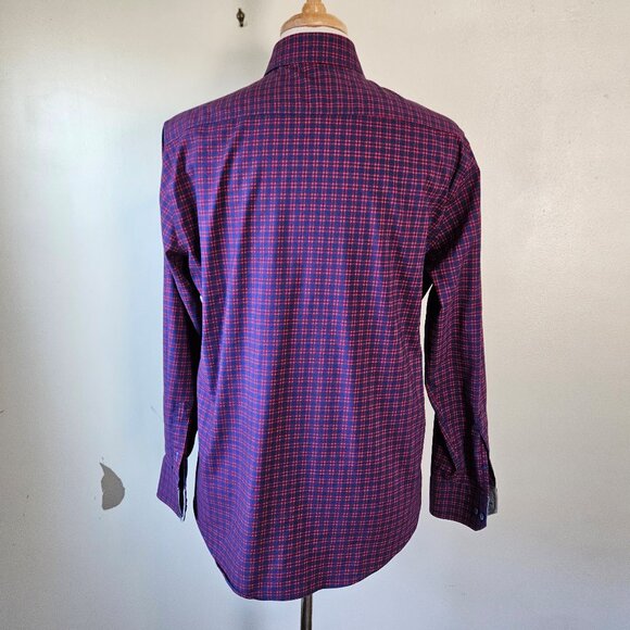 Twillory Shirt 16.5 34/35 Red Blue Navy Plaid - Picture 5 of 8